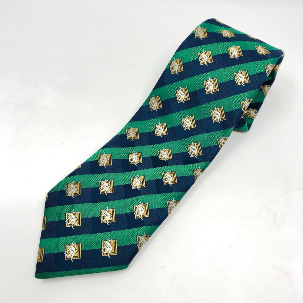 Kangaroo Print Novelty Graphic Tie Green Blue